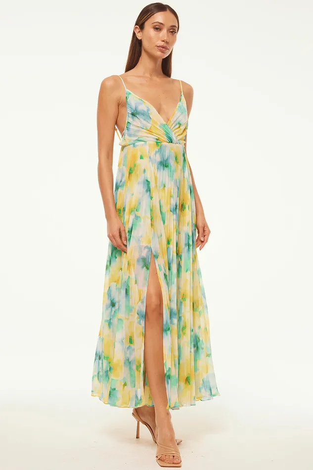 Misa Los Angeles Galeta Dress Citron Watercolor Women Dresses