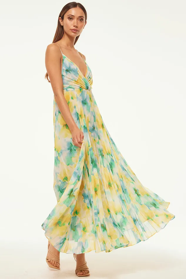 Misa Los Angeles Galeta Dress Citron Watercolor Women Dresses