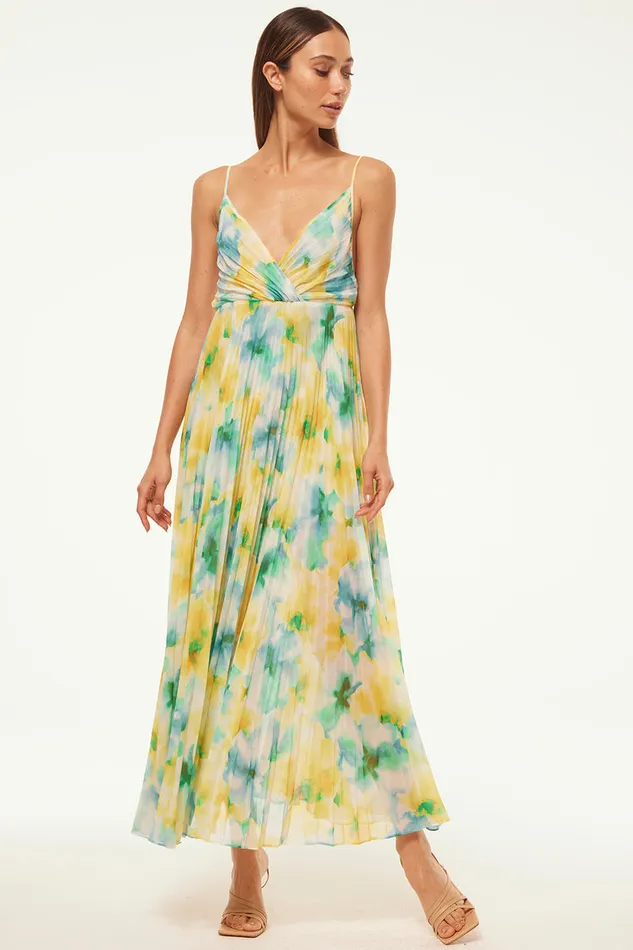 Misa Los Angeles Galeta Dress Citron Watercolor Women Dresses