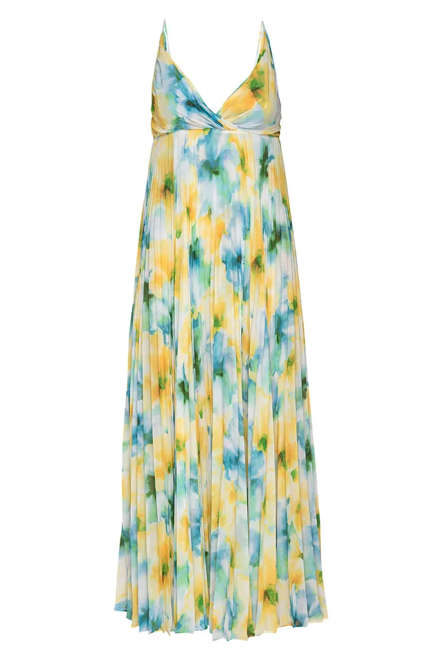 Misa Los Angeles Galeta Dress Citron Watercolor Women Dresses