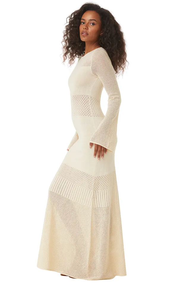 Misa Los Angeles Irene Dress Ivory Women Knits