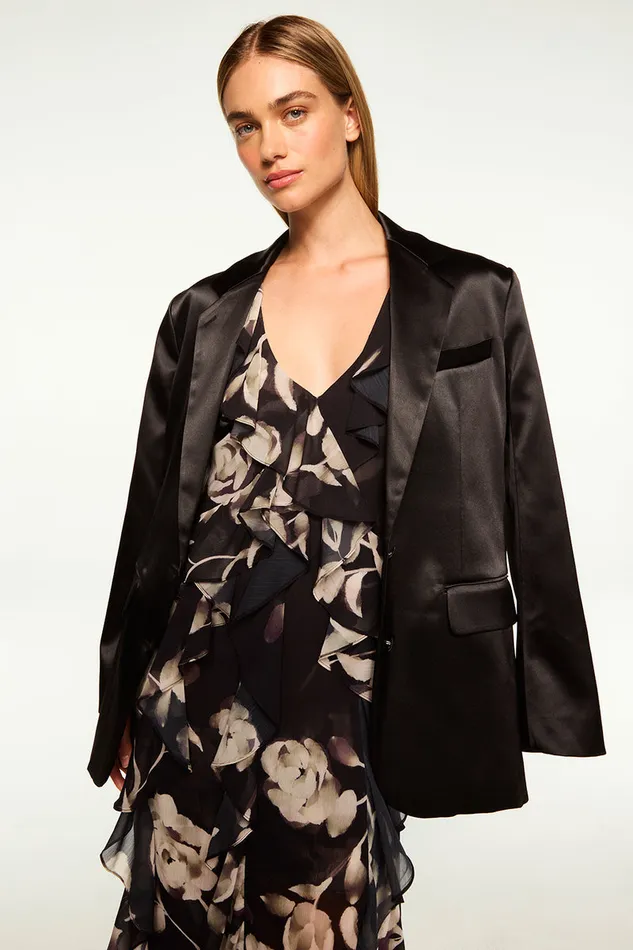 Misa Los Angeles Joanne Blazer Black Women Tops