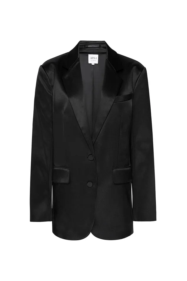 Misa Los Angeles Joanne Blazer Black Women Tops