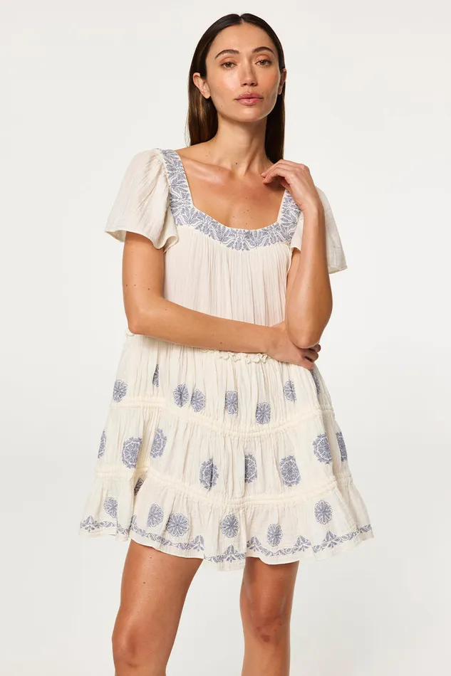 Misa Los Angeles Kiran Dress Ivory Embroidery Women Dresses