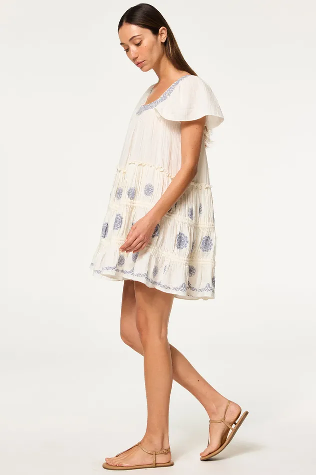 Misa Los Angeles Kiran Dress Ivory Embroidery Women Dresses