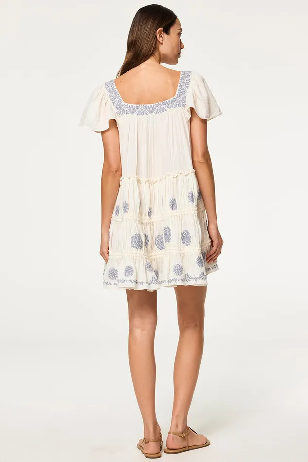 Misa Los Angeles Kiran Dress Ivory Embroidery Women Dresses
