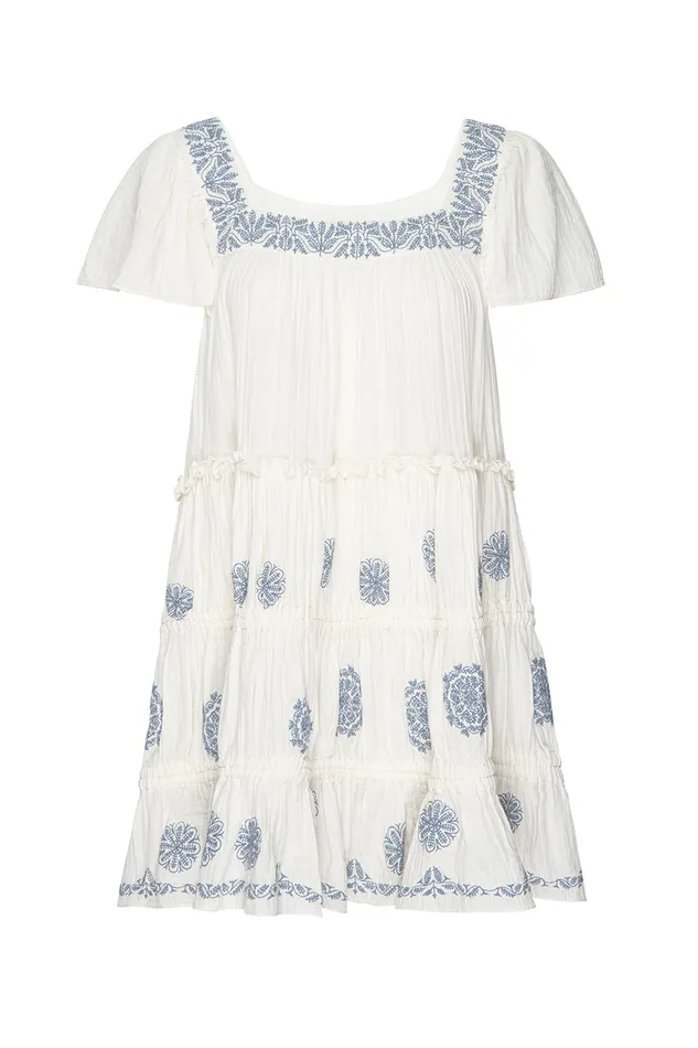 Misa Los Angeles Kiran Dress Ivory Embroidery Women Dresses