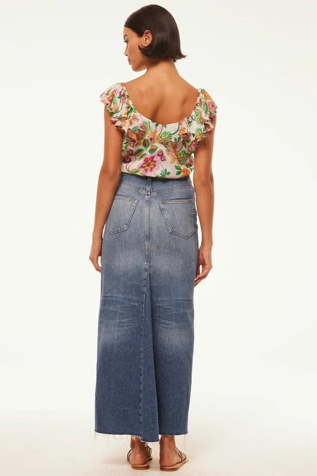 Misa Los Angeles Luca Top Flora Exotica Chiffon Women Tops