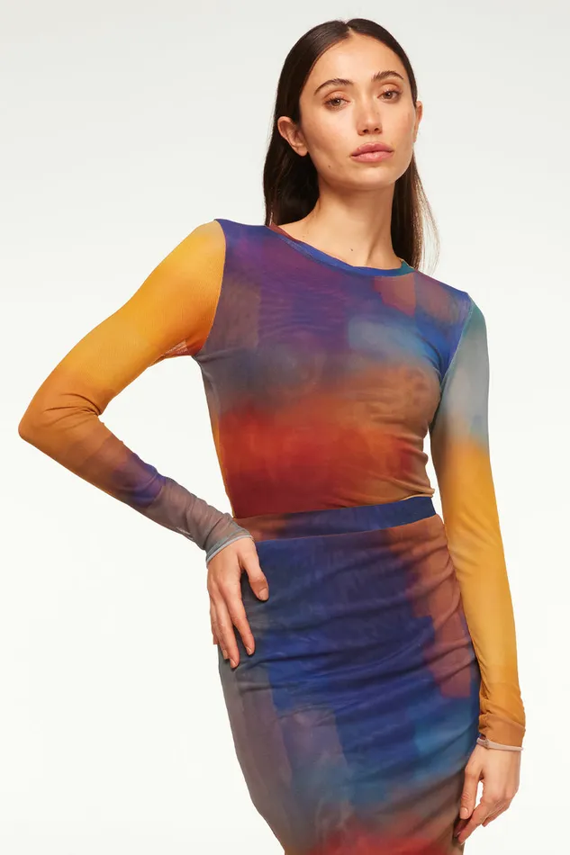 Misa Los Angeles Lula Top Digital Ombre Women Tops