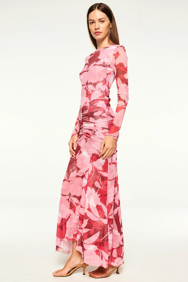 Misa Los Angeles Lula Top Flora Rosada Mesh Women Matching Sets