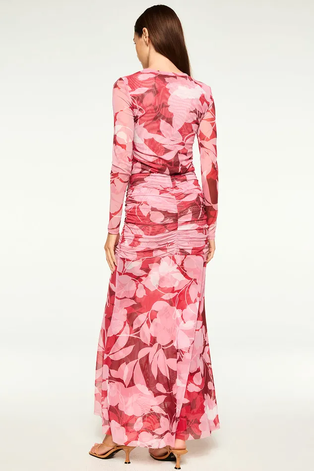 Misa Los Angeles Lula Top Flora Rosada Mesh Women Matching Sets