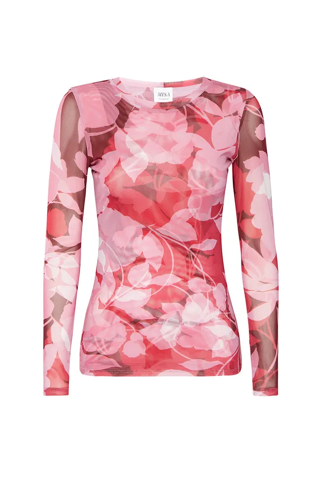 Misa Los Angeles Lula Top Flora Rosada Mesh Women Matching Sets