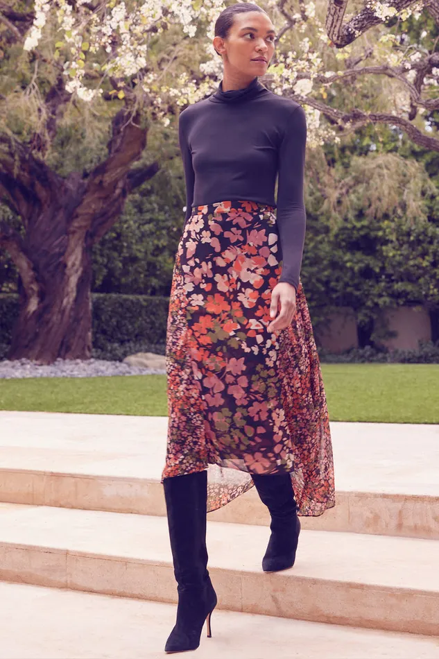 Misa Los Angeles Maral Skirt Autumn Flora Mix Women Matching Sets
