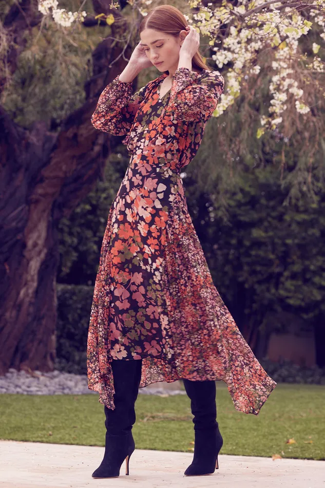 Misa Los Angeles Maral Skirt Autumn Flora Mix Women Matching Sets