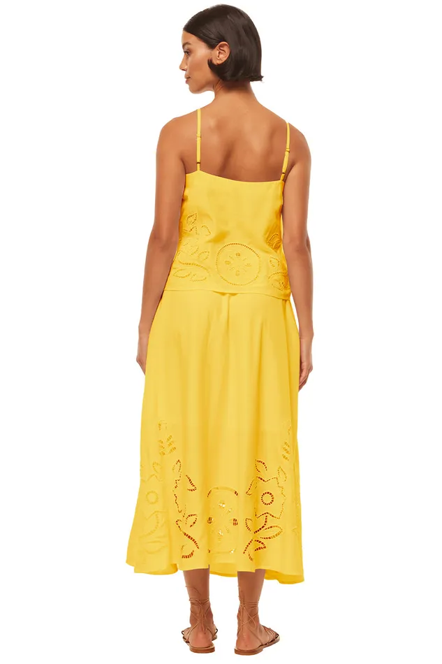 Misa Los Angeles Marcela Top Canary Eyelet Women Matching Sets