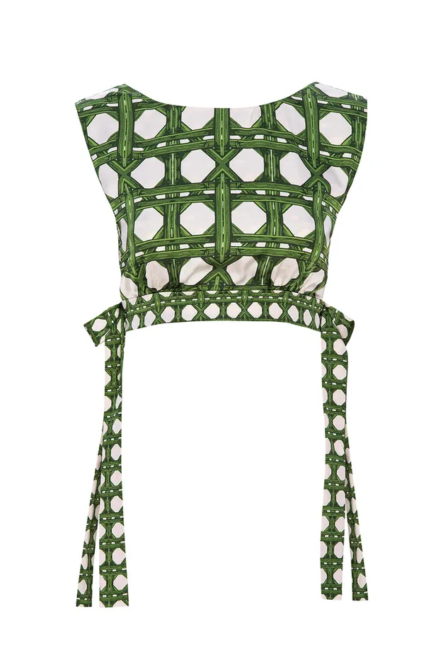 Misa Los Angeles Olena Top Rattan Tile Mix Women Tops