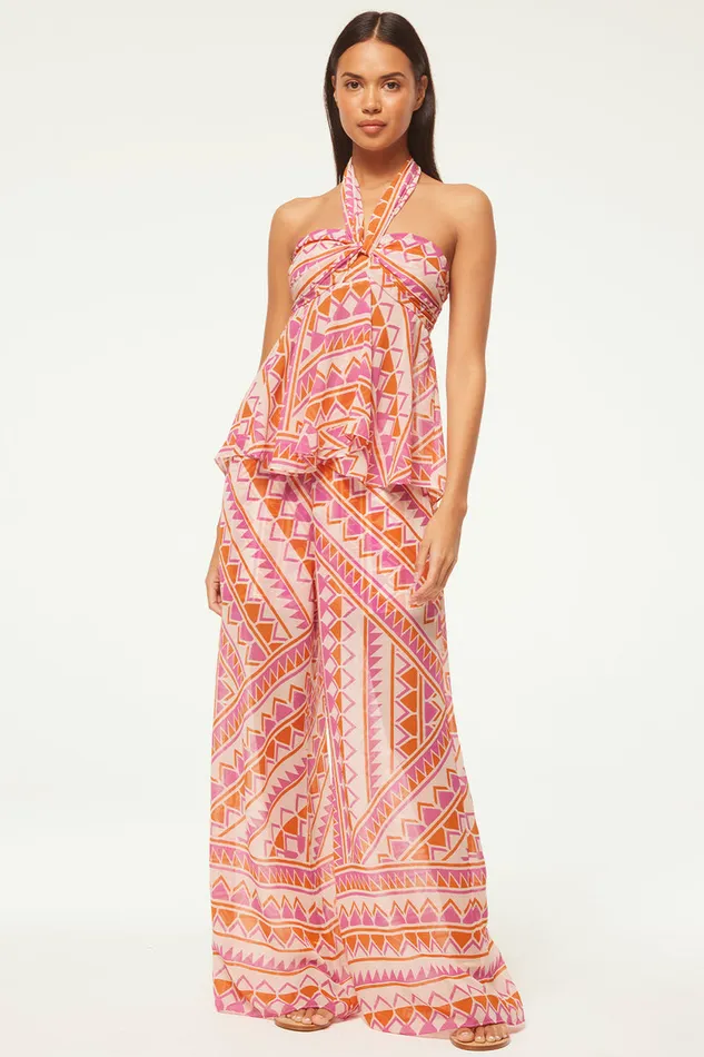 Misa Los Angeles Pia Pant Aperol Geo Women Matching Sets