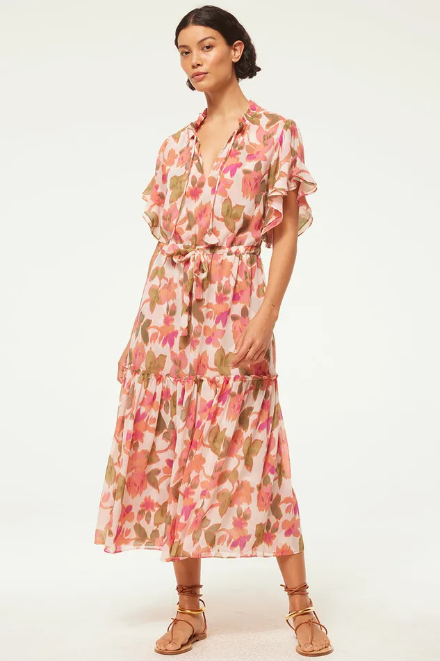 Misa Los Angeles Ranjana Dress Sonoran Flora Chiffon Women Dresses