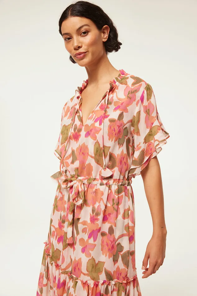Misa Los Angeles Ranjana Dress Sonoran Flora Chiffon Women Dresses