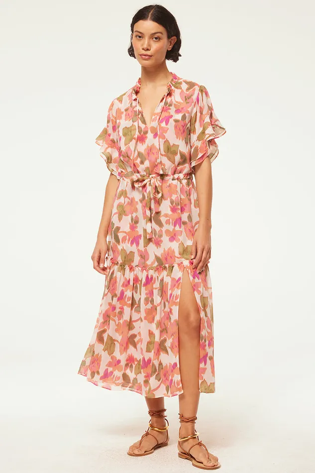 Misa Los Angeles Ranjana Dress Sonoran Flora Chiffon Women Dresses