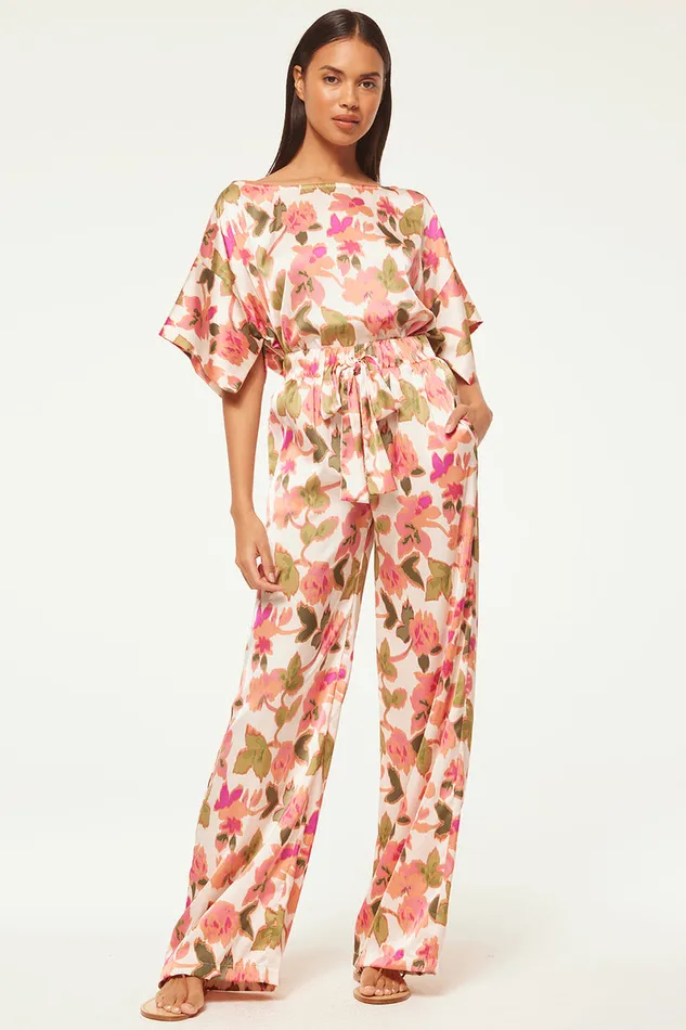 Misa Los Angeles Reshma Pant Sonoran Flora Satin Women Pants