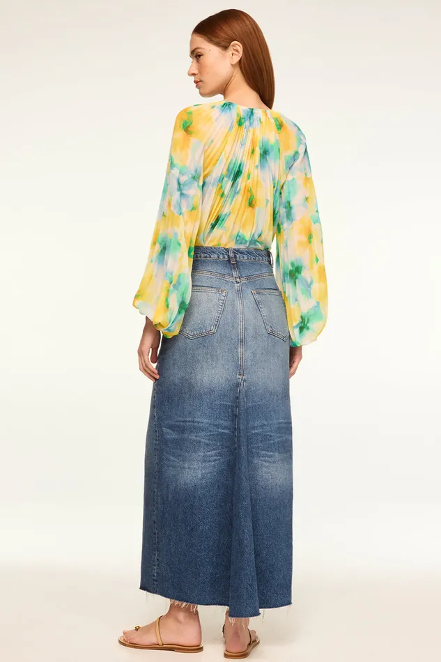 Misa Los Angeles Rina Top Citron Watercolor Women Matching Sets