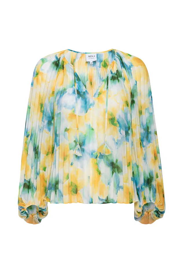 Misa Los Angeles Rina Top Citron Watercolor Women Matching Sets