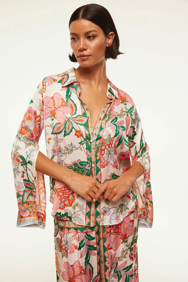 Misa Los Angeles Roya Top Casablanca Border Mix Women Matching Sets