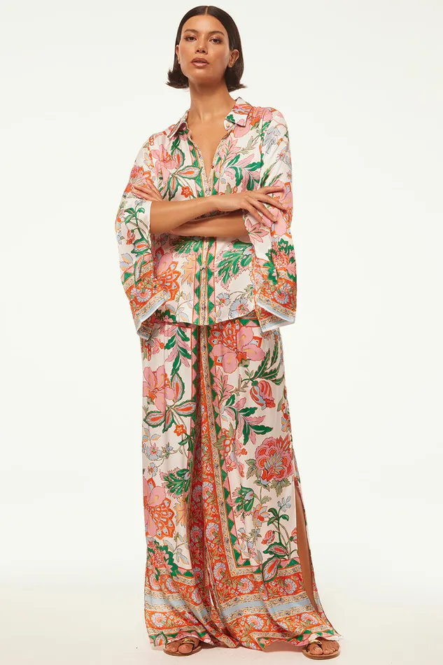 Misa Los Angeles Roya Top Casablanca Border Mix Women Matching Sets