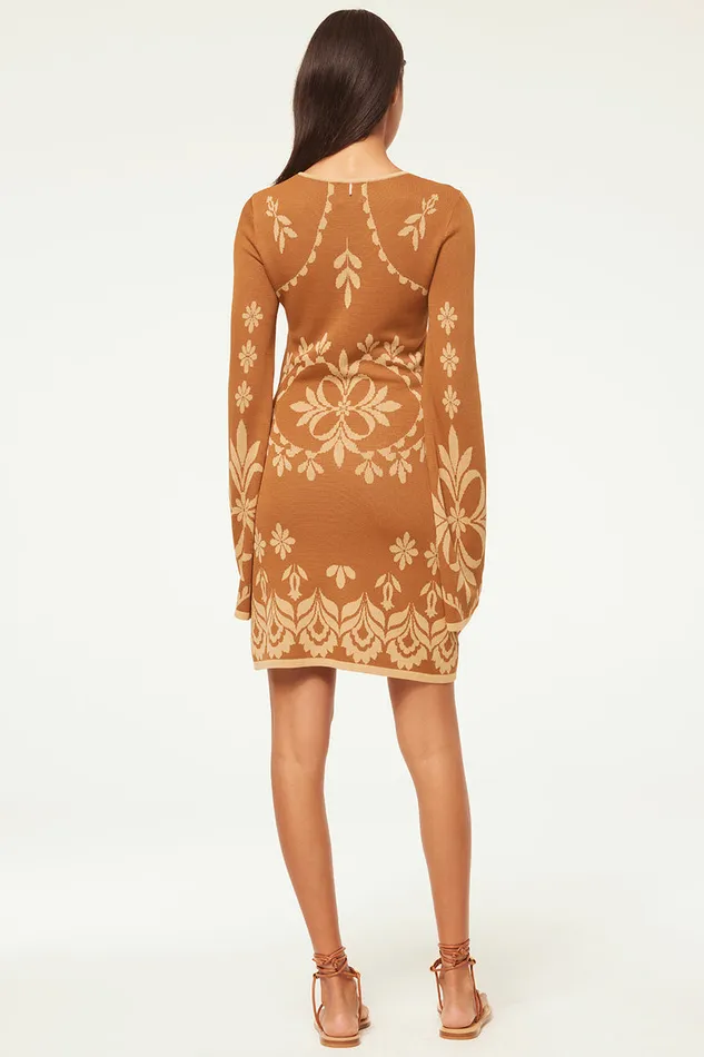 Misa Los Angeles Sahar Dress Brown Flora Santiago Women Knits