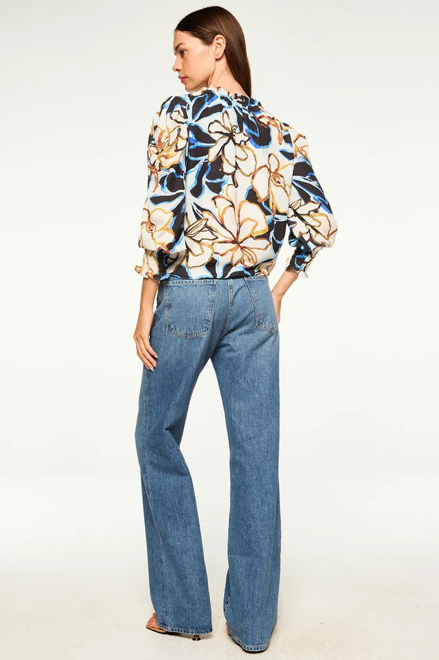 Misa Los Angeles Siena Top Bold Blooms Crepe Women Tops