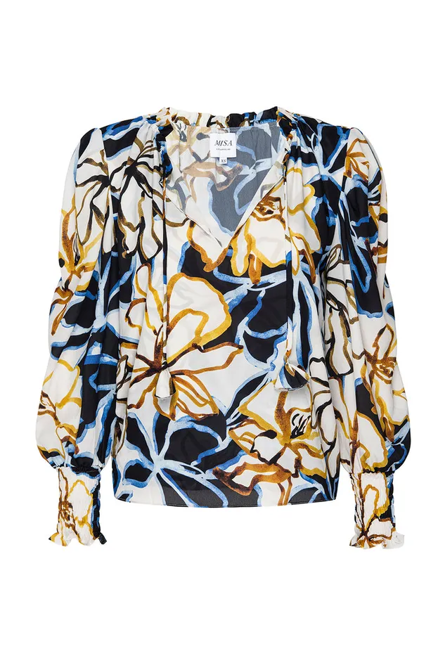 Misa Los Angeles Siena Top Bold Blooms Crepe Women Tops
