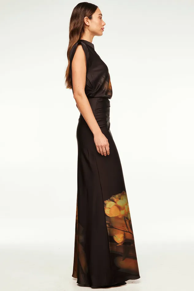 Misa Los Angeles Sierra Skirt Yellow Rose Satin Women Matching Sets