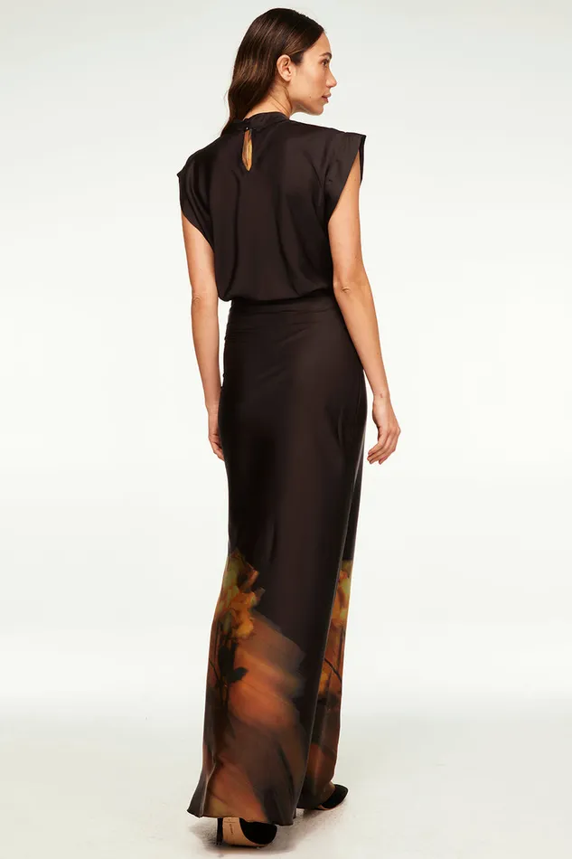Misa Los Angeles Sierra Skirt Yellow Rose Satin Women Matching Sets