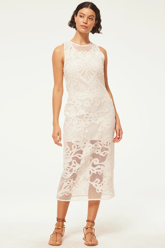 Misa Los Angeles Sofandeh Dress Embroidered Mesh Women Jersey and Mesh