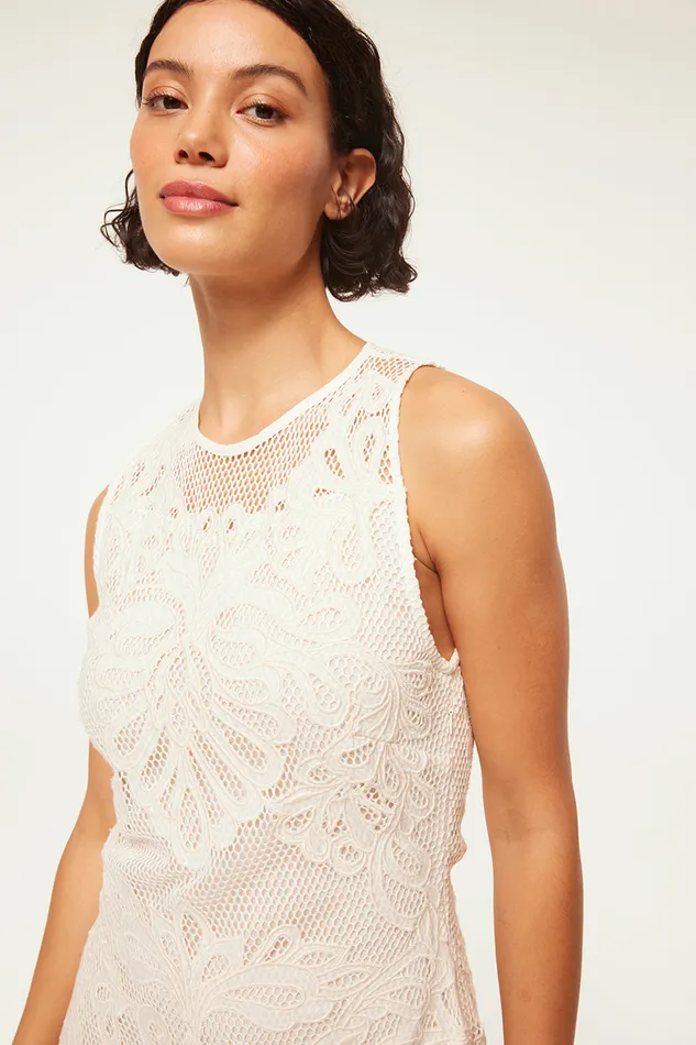 Misa Los Angeles Sofandeh Dress Embroidered Mesh Women Jersey and Mesh