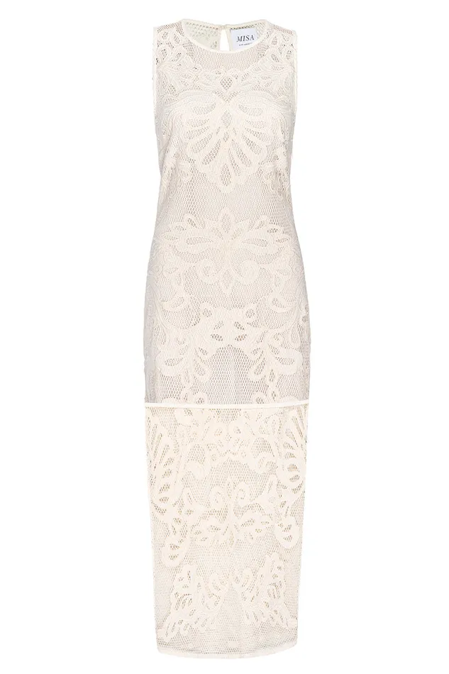 Misa Los Angeles Sofandeh Dress Embroidered Mesh Women Jersey and Mesh