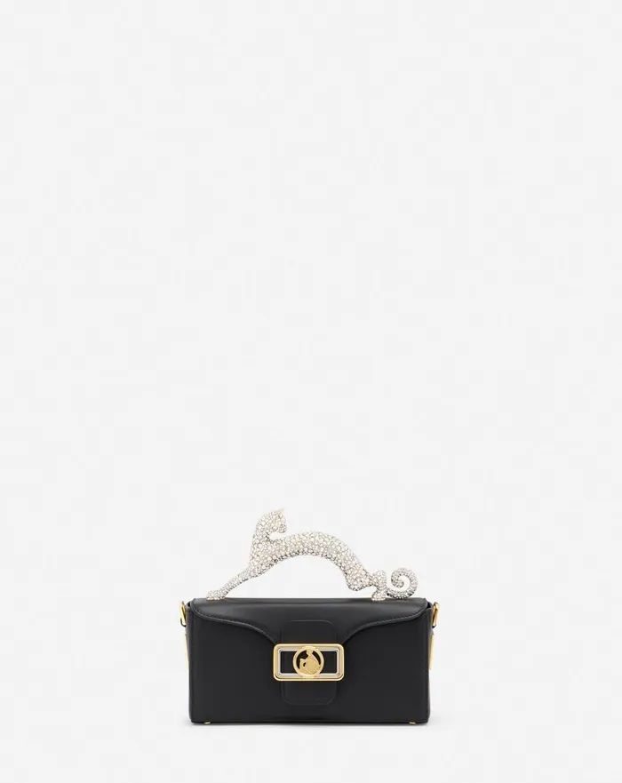 Nano Pencil Cat Leather And Rhinestone Bag Black Women Lanvin Pencil