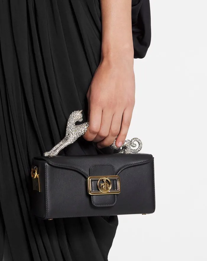 Nano Pencil Cat Leather And Rhinestone Bag Black Women Lanvin Pencil