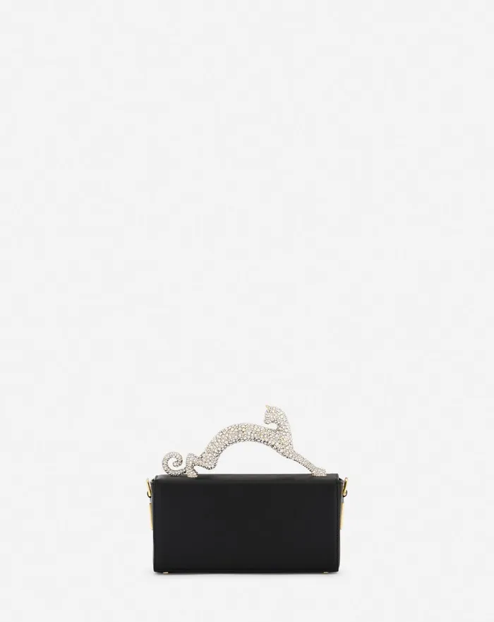 Nano Pencil Cat Leather And Rhinestone Bag Black Women Lanvin Pencil