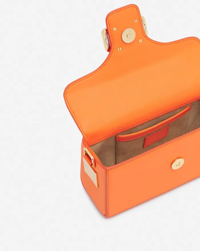 Nano Pencil Cat Leather And Rhinestone Bag Bright Orange Women Lanvin Pencil