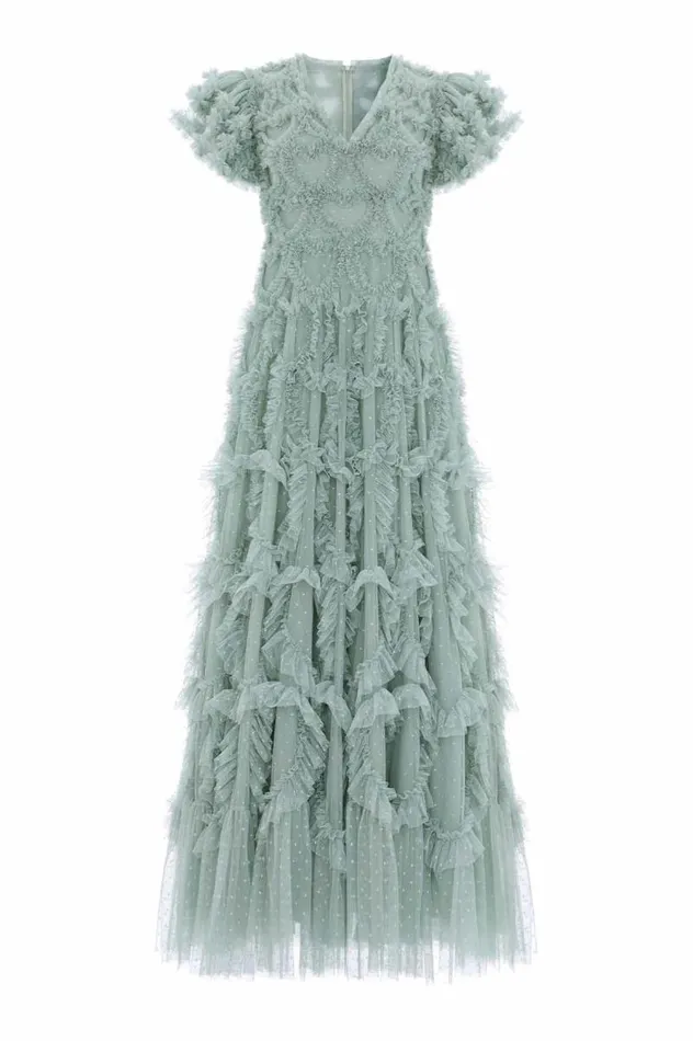Needle and Thread Dresses Amorette VNeck Gown Green 8211 Women
