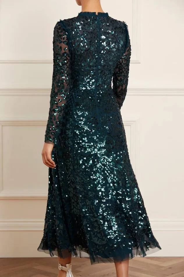 Needle and Thread Dresses Aurelia Long Sleeve Ballerina Dress Green 8211 Women