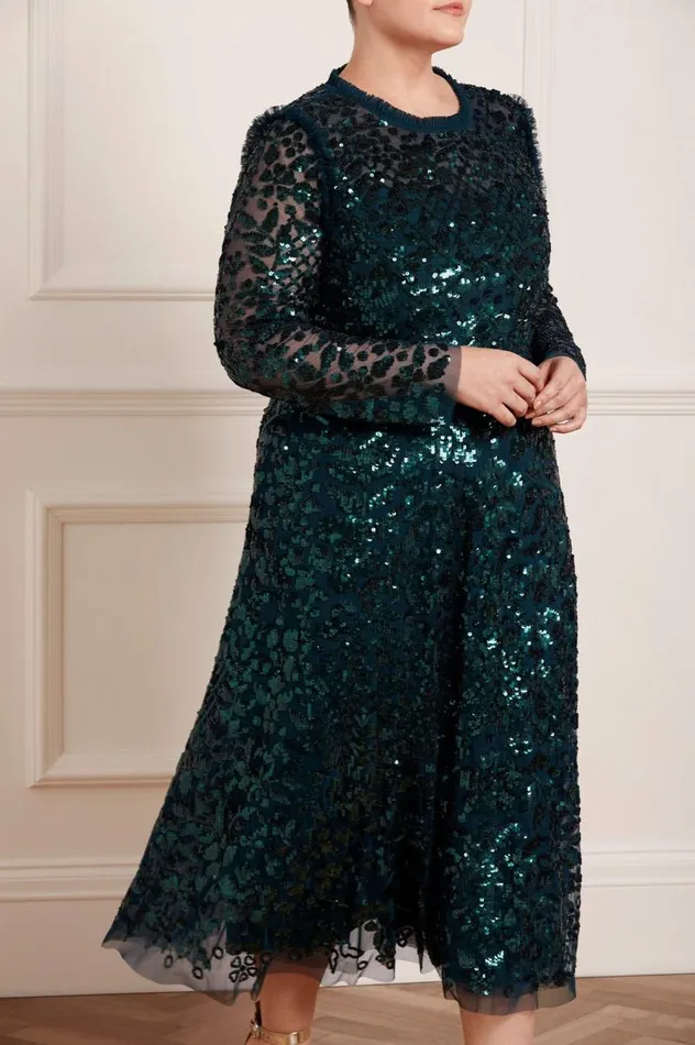 Needle and Thread Dresses Aurelia Long Sleeve Ballerina Dress Green 8211 Women