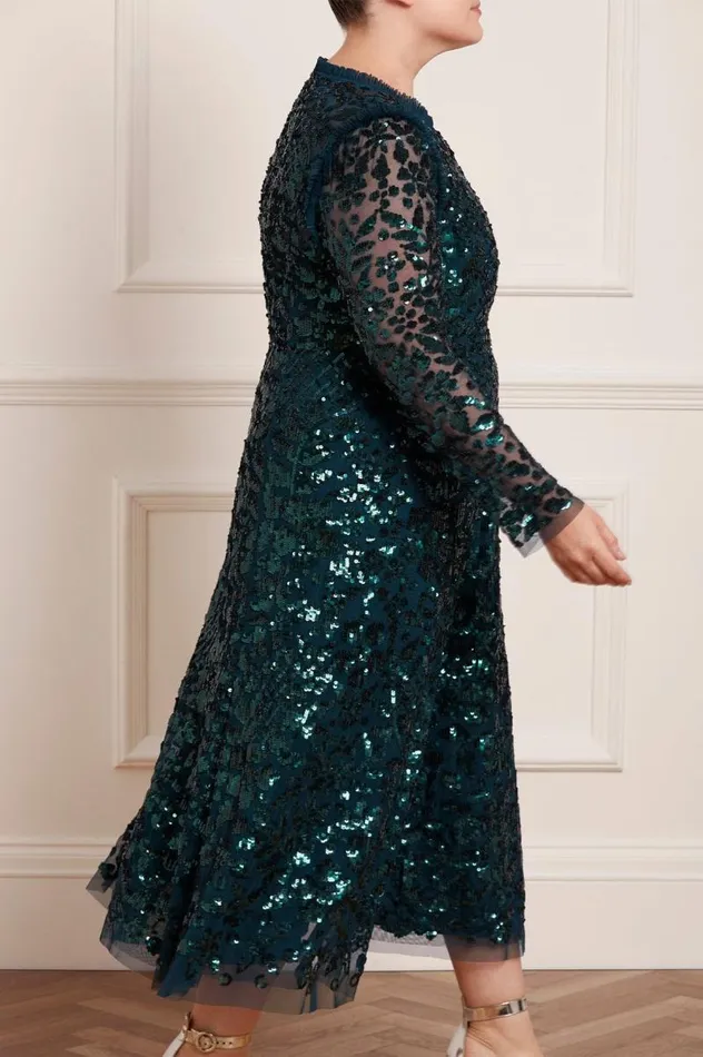 Needle and Thread Dresses Aurelia Long Sleeve Ballerina Dress Green 8211 Women