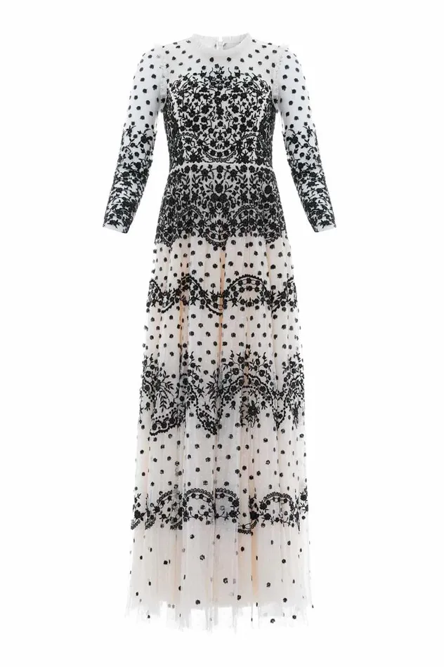 Needle and Thread Dresses Beatrice Long Sleeve Gown Champagne 8211 Women