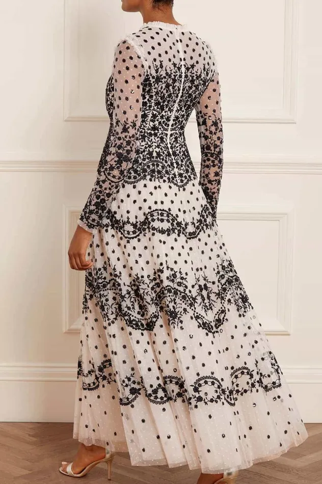 Needle and Thread Dresses Beatrice Long Sleeve Gown Champagne 8211 Women
