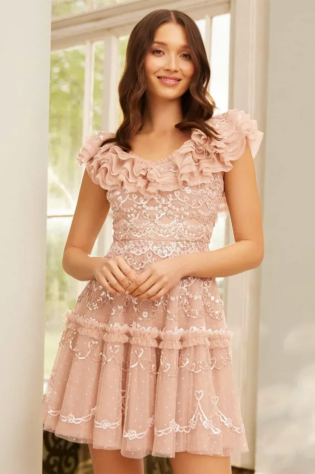 Needle and Thread Dresses Everthine Micro Mini Dress Beige 8211 Women