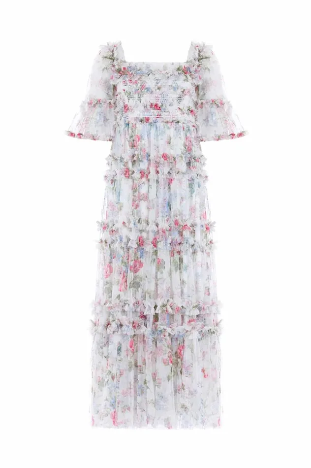 Needle and Thread Dresses Floral Fantasy Peaches Smocked Ankle Gown Multi 8211 Women