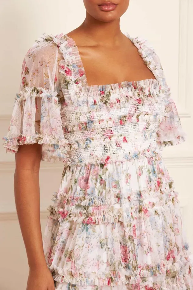 Needle and Thread Dresses Floral Fantasy Peaches Smocked Ankle Gown Multi 8211 Women